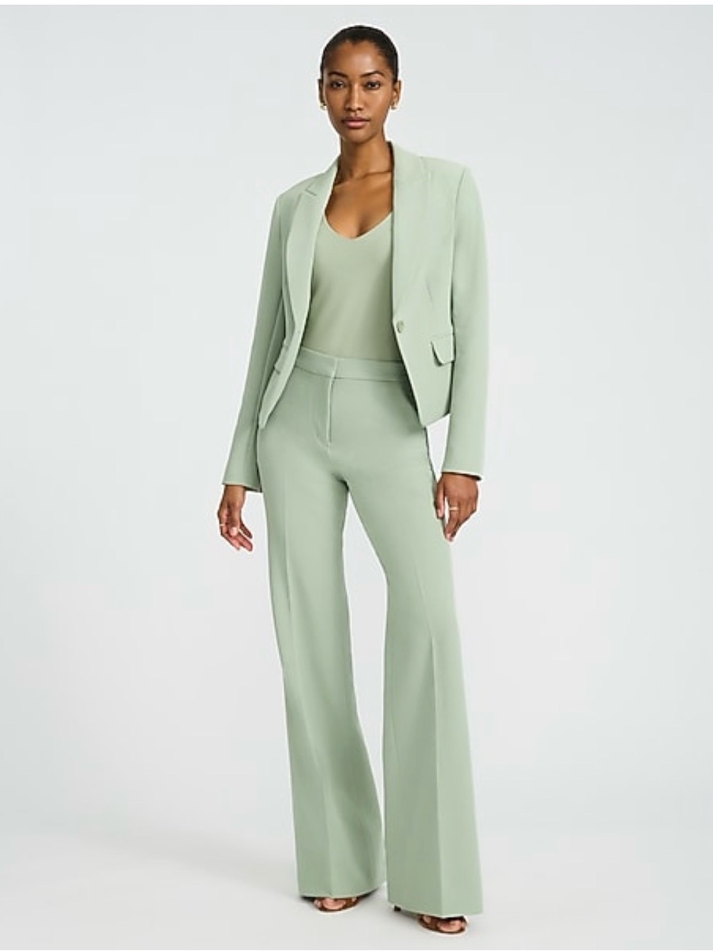 NWT Express Editor Signature Stretch High Waisted Flare Trouser - Picture 3 of 5